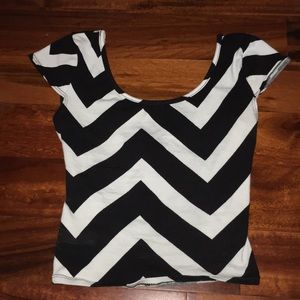 black and white crop top